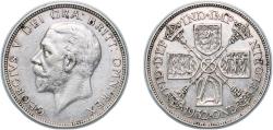 World Coins - Great Britain Kingdom 1932 1 Florin - George V (3rd issue) Silver (.500) Royal Mint (Tower Hill) (717000) 11.3g XF KM 834 Sp 4038