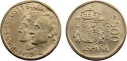 World Coins - Spain Kingdom Juan Carlos I 1989 500 Pesetas
