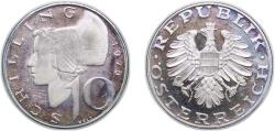 World Coins - Austria Second Republic 1975 10 Schilling (Copper-nickel) Copper-nickel plated nickel Münze Österreich (16869500) 6.02g PF KM 2918 Schön 112