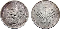 World Coins - Germany Federal republic 1968 D 5 Deutsche Mark 150th Anniversary of the birth of Max von Pettenkofer