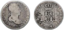 World Coins - Mexico Spanish colony 1816 JJ 1 Real - Fernando VII Silver (.903) Mexico City Mint 3.14g F  KM 83