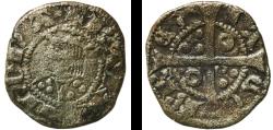 World Coins - Spain Principality of Catalonia 1291 - 1327 Dinero - Jaime II (Barcelona) Billon (.250 silver) La Seca Mint 0.92g VF  Cru 342