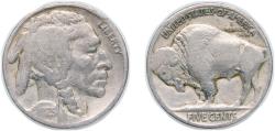 Us Coins - United States Federal republic 1925 5 Cents "Buffalo Nickel" (flat ground) Copper-nickel (35565100) 5g VF KM 134 Schön 132