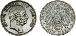 World Coins - Germany Empire Kingdom of Saxony Georg I 1903 E 5 Mark