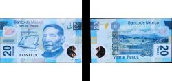 World Coins - Mexico United Mexican States 2007 20 Pesos Polymer UNC P 122 TBB 704