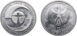 World Coins - Germany Federal Republic of Germany 1982 F 5 Deutsche Mark (Umweltkonferenz der UN) Copper-nickel clad nickel Stuttgart Mint (8000000) 10g UNC KM 157 J 431 Schön 155