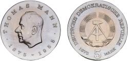 World Coins - Germany German Democratic Republic Democratic republic 1975 5 Mark (Thomas Mann) Copper-nickel Berlin Mint (102355) 12.35g UNC KM 54
