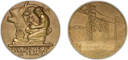 World Coins - France Fifth Republic ND Medal -  Electricite de france et gaz de France Bronze 72.84g UNC
