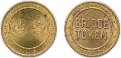 World Coins - United States 1970 1 Passage Bridge Token - 1934 Delaware River Joint Toll Bridge Commission Brass 3.1g UNC