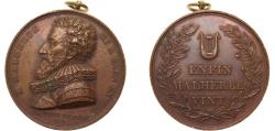 World Coins - France Kingdom 1815 Medal - Salute to François de Malherbe Bronze 34.9g UNC
