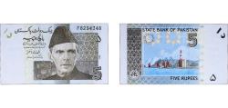 World Coins - Pakistan Islamic Republic 2008 5 Rupees Paper UNC P 53