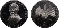 World Coins - Germany Federal Republic 1968 J 5 Deutsche Mark (Friedrich Wilhelm Raiffeisen) Silver (.625) (140000) 11.16g BU  KM 121 J 396 Schön 119
