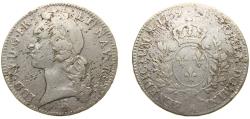 World Coins - France Kingdom 1759 A 1 Écu - Louis XV Silver (.917) Paris Mint 29g VF Dy royales 1680 GadR 322 Dav ECT 1331 KM 512 Ciani 2122