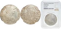 World Coins - Mexico Spanish colony 1791 FM 8 Reales - Carlos IV Silver (.903) Mexican Mint 27.07g NGC VF Cleaned  KM 109