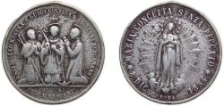World Coins - Italy  Papal States Italian states 1854 Medal -  Maria Mount Removed Silver Rome Mint 12.7g VF