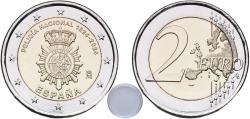 World Coins - Spain Kingdom 2024 M 2 Euros (National Police) With a Plastic Capsule Bimetallic: nickel brass clad nickel centre in copper-nickel ring (Core: 75% Cu, 20% Zn, 5% Ni Ring: 75% Cu,