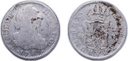 World Coins - Spain Kingdom 1781 M PJ 2 Reales - Carlos III (2nd type) Silver (.813) Madrid Mint 5.58g VF KM 412.1