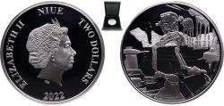 World Coins - Niue New Zealand Dependent State 2022 2 Dollars - Elizabeth II (AT-ST Walker) Silver (.999) New Zealand Mint (2000) 31.1g PF  KM 5057
