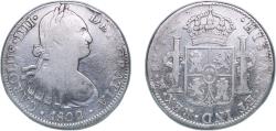 World Coins - Mexico Spanish colony 1802 Mo FT 8 Reales - Charles IV Silver (.903) Mexico City Mint 26.51g VF KM 109