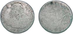 World Coins - Spain Kingdom 1791 2 Reales - Charles IV Silver (.806) 5.43g F  KM 430