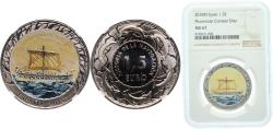 World Coins - Spain Kingdom 2018 M 1.5 Euro (Phoenician combat ship) Copper-nickel (10000) NGC MS 67  KM 1412