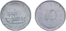 World Coins - Cuba Second Republic 1988 10 Centavos (INTUR) Aluminium Royal Mint 1.25g XF KM 416 JMA MC11