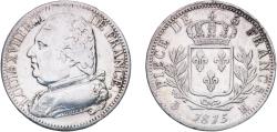 World Coins - France Kingdom 1815 H 5 Francs - Louis XVIII (dressed bust) Silver (.900) La Rochelle Mint (33704) 24.78g VF  Franc 2014 308 Gad 1789 591 KM 702