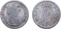 World Coins - Spain 1782 M JD 2 Reales - Carlos III (2nd type) Silver (.813) 5.6g VF KM 412.1