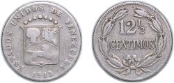 World Coins - Venezuela United States 1945 12½ Céntimos "Locha" Copper-nickel (11200000) 4.65g VF Y 30a NCV mv12.5cts-bb