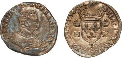 World Coins - France Kingdom 1560 D Teston - Henry II (1st type) Silver (.899) Lyon Mint (184059) 9.42g XF Dy royales 1050