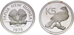 World Coins - 5 Kina - Elizabeth II (Silver Proof Issue) 1975 FM