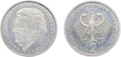 World Coins - Germany Federal Republic of Germany 2001 A 2 Deutsche Mark (Franz Josef Strauss) Copper-nickel clad nickel Berlin Mint (130000) 7g UNC KM 175 J 450 Schön 174