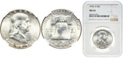 Us Coins - United States Federal republic 1953 S ½ Dollar "Franklin Half Dollar" Silver (.900) San Francisco Mint (4148000) 12.5g NGC MS 65 PCGS 6666