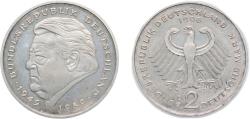 World Coins - Germany Federal Republic of Germany 1996 D 2 Deutsche Mark (Franz Josef Strauss) Copper-nickel clad nickel Munich Mint 7g UNC KM 175 J 450 Schön 174