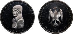 World Coins - Germany Federal Republic 1977 G 5 Deutsche Mark (Heinrich von Kleist) Silver (.625) (Copper .375) (258920) 11.16g BU  KM 146 J 421 Schön 145