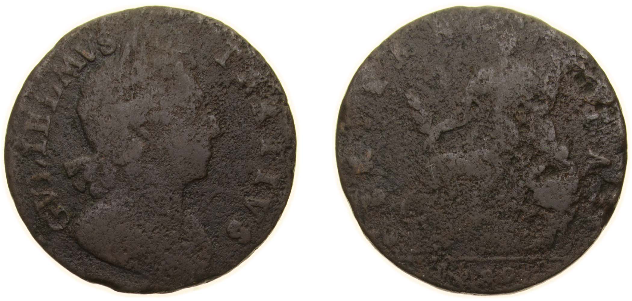 Great Britain Kingdom of England 1699 ½ Penny - William III (2nd issue ...