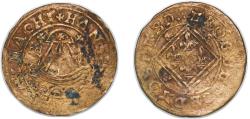 World Coins - Germany Free imperial city of Nürnberg Holy Roman Empire 1553 - 1612 Counter Token - Hans Schultes (Ship) Brass 2.11g VF