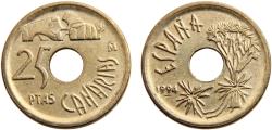 World Coins - Spain Kingdom Juan Carlos I 1994 25 Pesetas Autonomous communities of Spain, Canary Islands