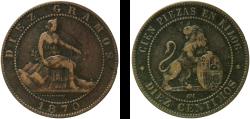 World Coins - Spain Provisional Government 1870 