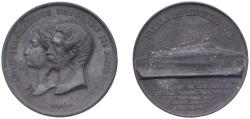 World Coins - France Second Empire 1855 Medal - Napoleon III (Industrial Palace Medal, North Hall) zinc 15.8g AU