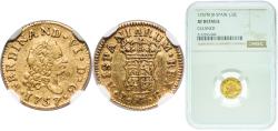World Coins - Spain Kingdom 1757 M JB ½ Escudo - Fernando VI (Madrid,2nd type) Gold (.917) Madrid Mint 1.7g NGC XF Cal 255