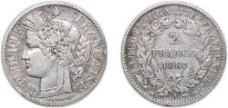World Coins - France Third Republic 1887 A 2 Francs Silver (.835) (2342903) 10g VF KM 817 Gad 530 F 265