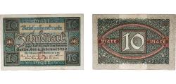World Coins - Germany Weimar Republic 1920 10 Mark (Reichsbanknote) Paper XF  P 67