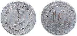 World Coins - Germany City of Pirmasens Weimar Republic 1919 10 Pfennig - Pirmasens Iron 4.2g VF Funck 426.10A Men18 25724.16