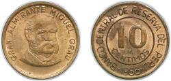 World Coins - Peru Republic 1986 LIMA 10 Céntimos Brass (48730000) 3g UNC KM 293 Schön 94