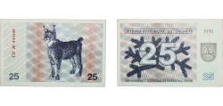 World Coins - Lithuania Republic 1991 25 Talonas ("Coupon") Paper AU  P 36