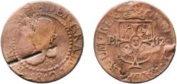 World Coins - Spain Kingdom of Majorca Kingdom 1812 12 Dineros - Fernando VII Copper Palma Mint 6.41g VF Damage  C L51 Cal 1594