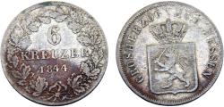 World Coins - Germany States Grand duchy of Hessen-Darmstadt Ludwig II 1844 6 Kreuzer