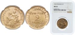 World Coins - France Third Republic 1925 2 Francs (Chambers of Commerce) Copper-aluminium Monnaie de Paris Mint (31606872) 8g NGC MS 63 Franc 2014 267 Gad 1789 533 KM 877