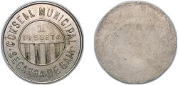 World Coins - Segarra de Gaià, Municipality of 1937 1 Peseta (Segarra de Gaia; copper-nickel) Copper-nickel (5000) 3.49g XF KM 1 Cal 18 Turró 2308